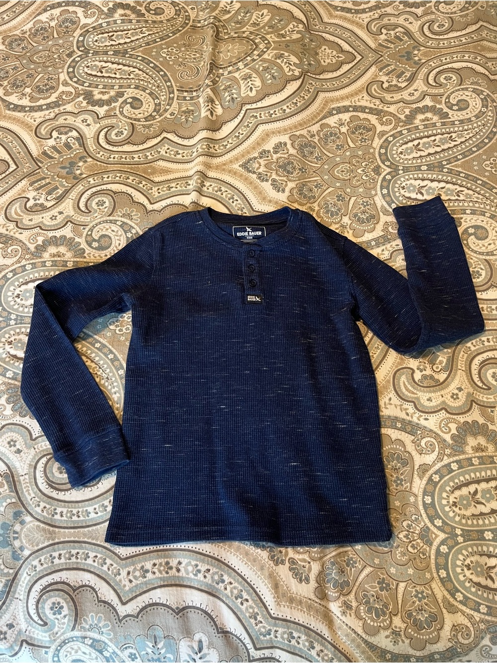 Eddie Bauer Dark Navy Long-Sleeve Henley Shirt